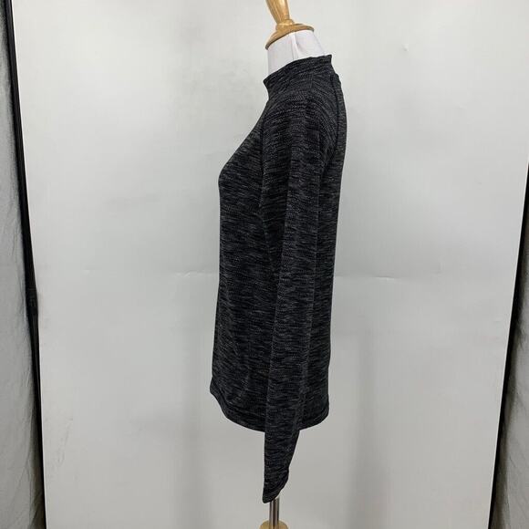 Daily Sports Top Womens S Small Black Gray Mock Neck Space Dye Performance - Picture 4 of 11